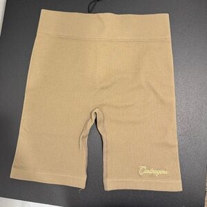 Civil Regime x No Tomorrow Ribbed Biker Shorts Women’s Small Tan NWT